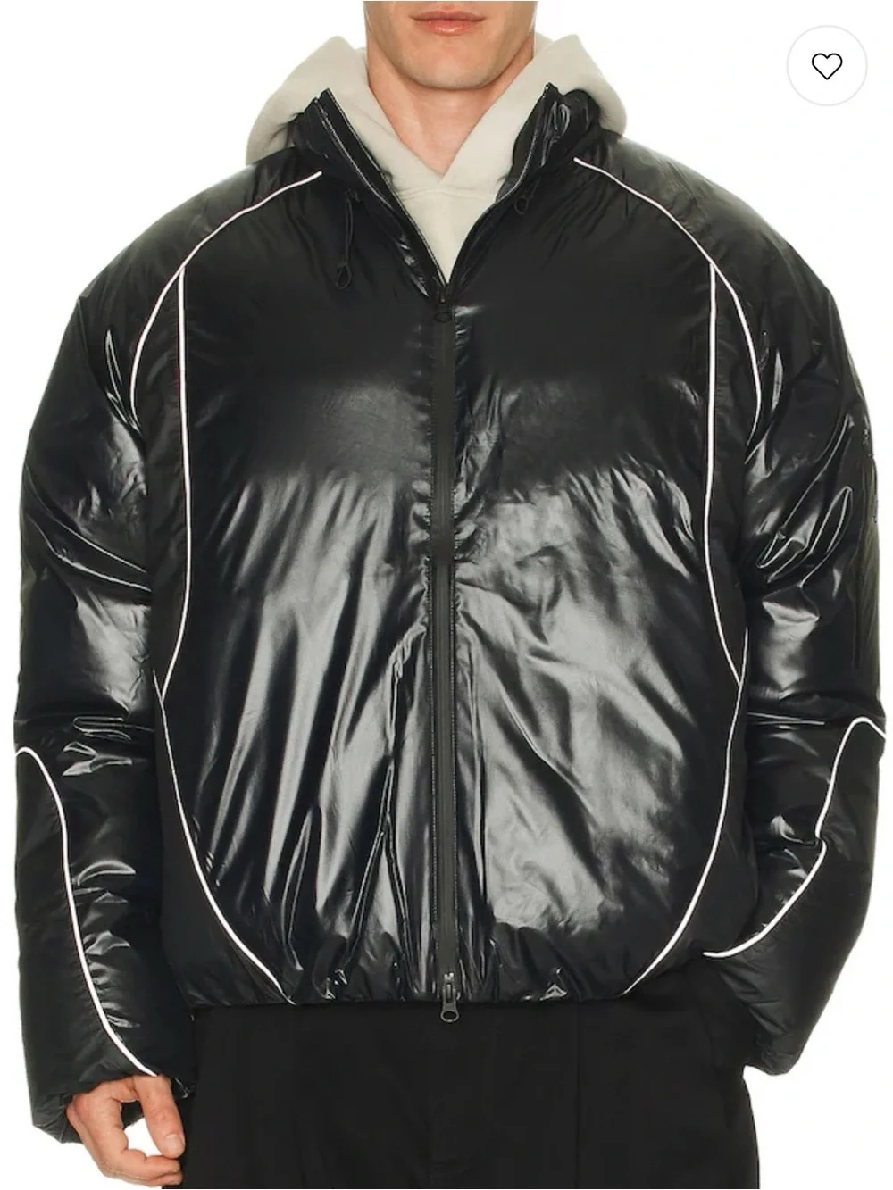 Nike Black Puffer Jacket with White Piping